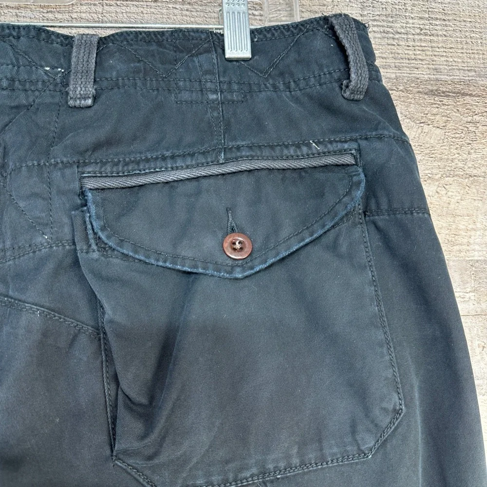 VTG Polo Ralph Lauren 381 Blecker Black Cargo Workpants‎ Flannel-lined Hem Sz 38